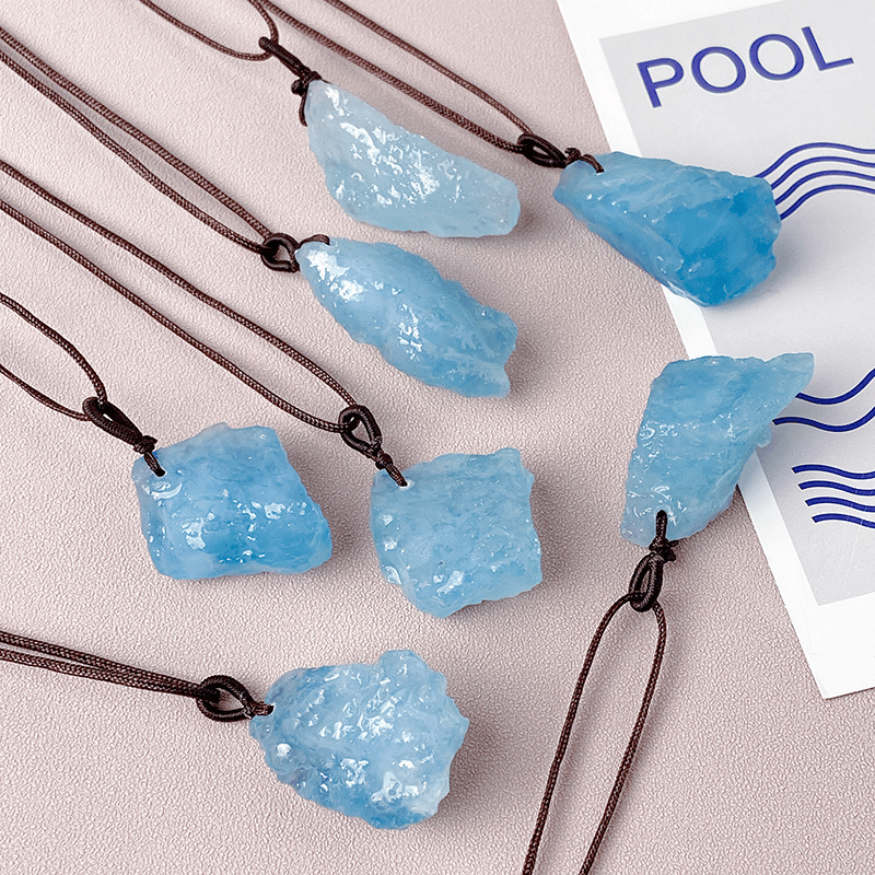 Raw Aquamarine Crystal Pendant_1