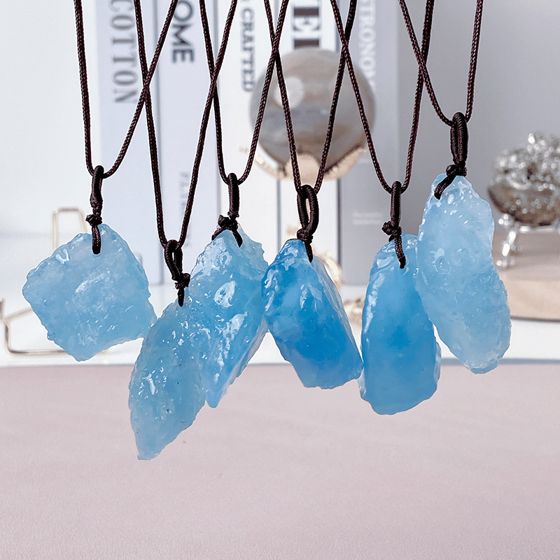 Raw Aquamarine Crystal Pendant_3