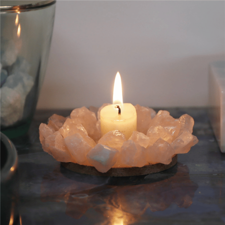 Rose Quartz Candle Holder