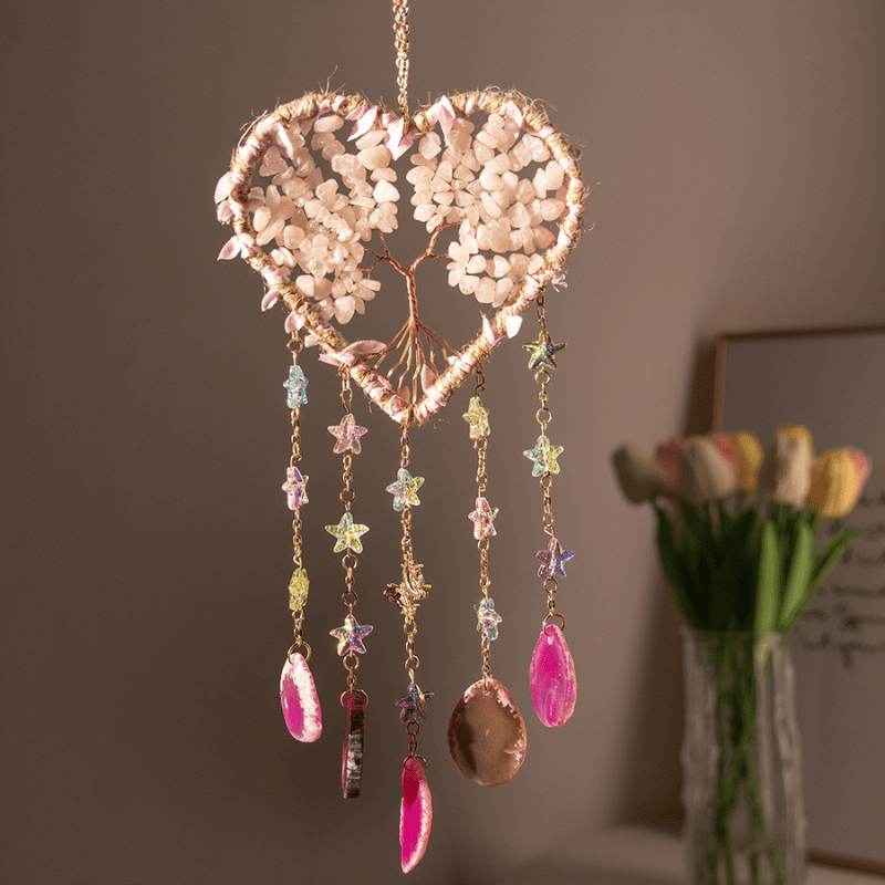 Agate Tree of Life Wall Hanging_pink