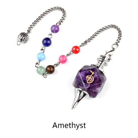 Amethyst Crown Chakra Pendulum2
