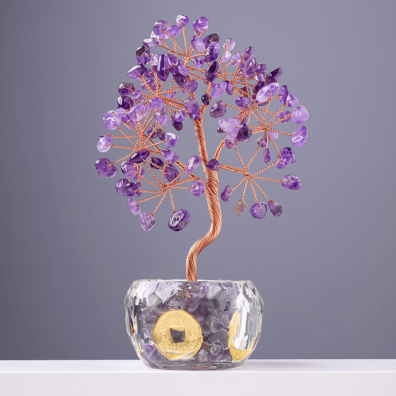 Amethyst crystal money tree