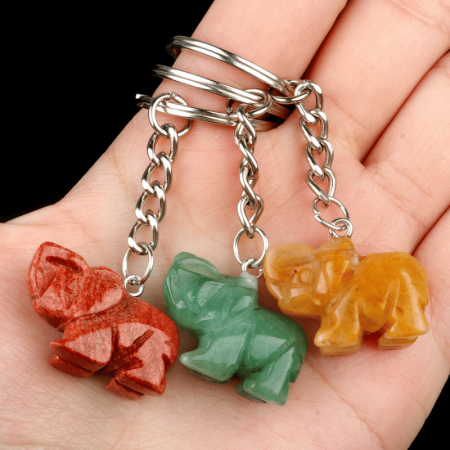 Crystal Elephant Keychain​_size