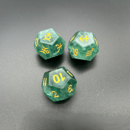 Green Fluorite_Crystal Dice Sets​