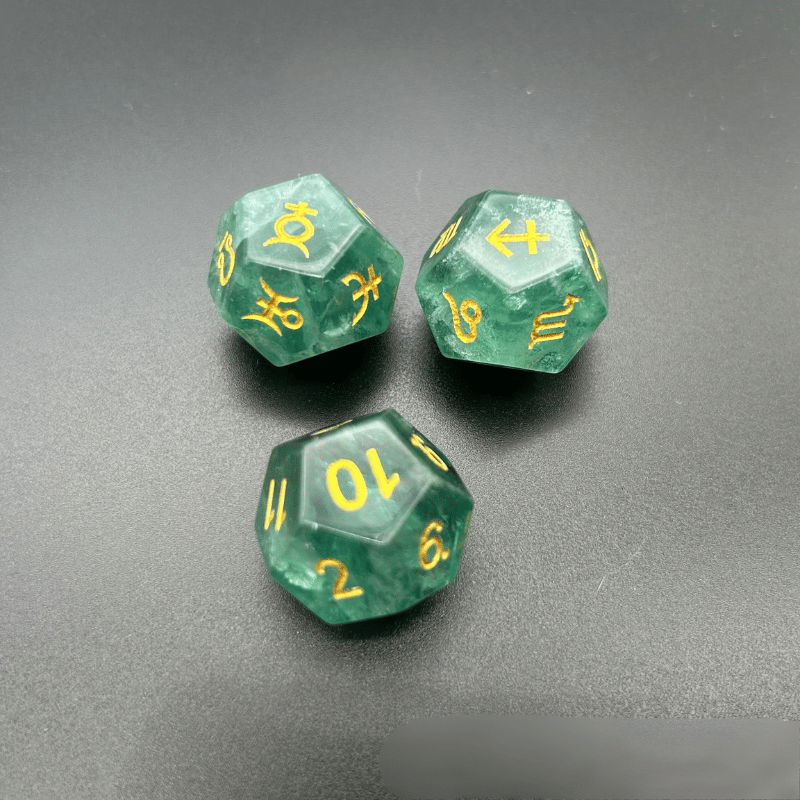 Green Fluorite_Crystal Dice Sets​