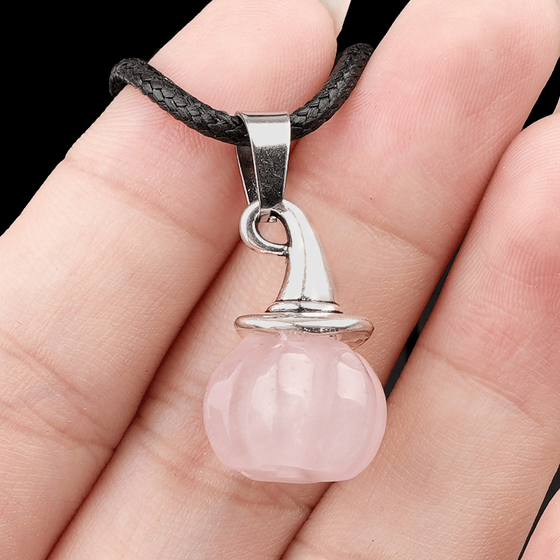 Rose Quartz_Pumpkin Necklace Pendant