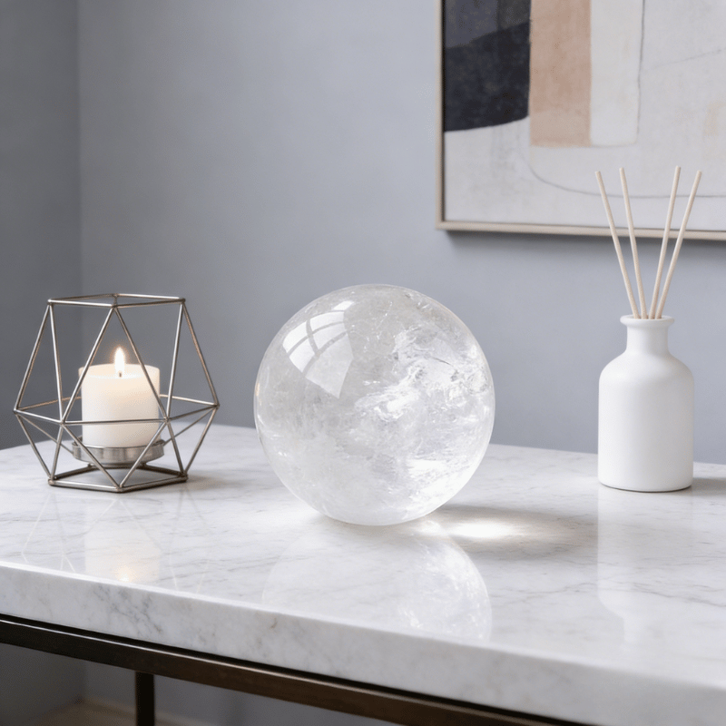 Natural Clear Quartz Sphere Polished Crystal