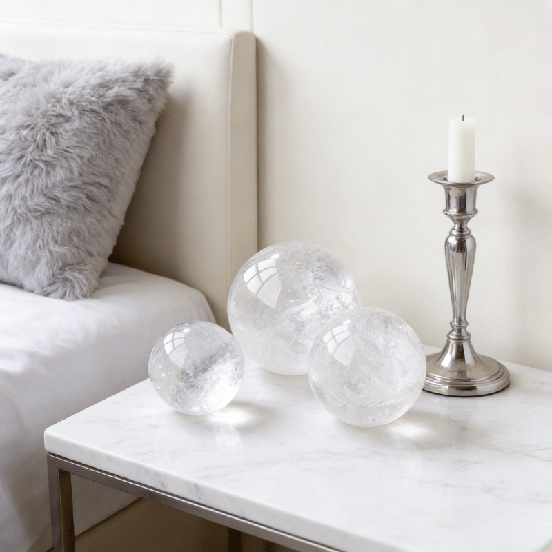 Clear Quartz Crystal Sphere for Home Decor