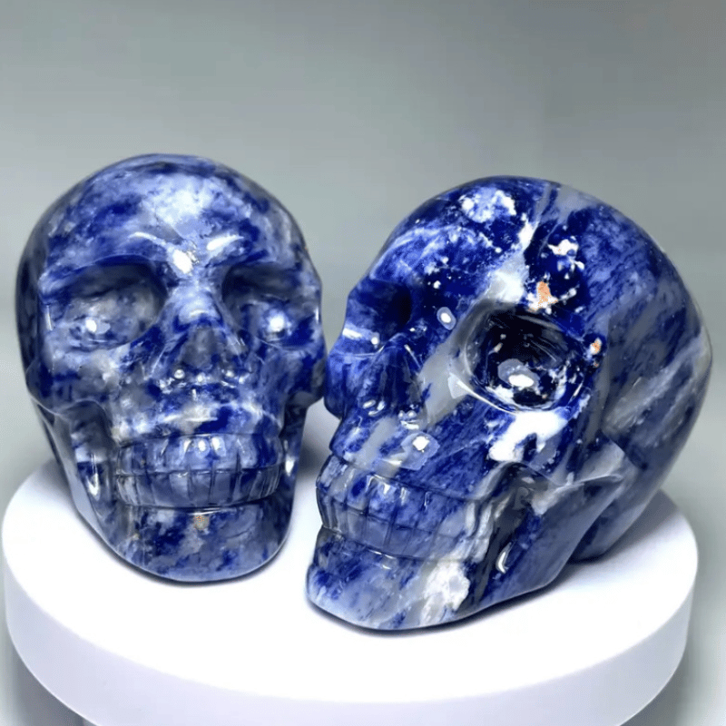 Blue Lace Agate Skull