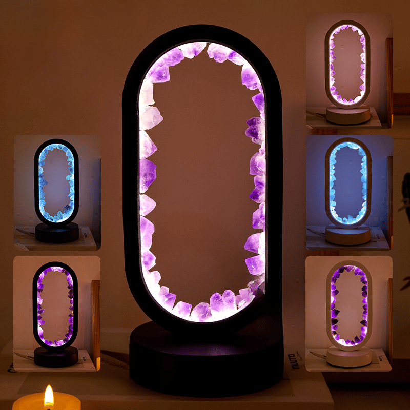 Amethyst Table Lamp Geode Design