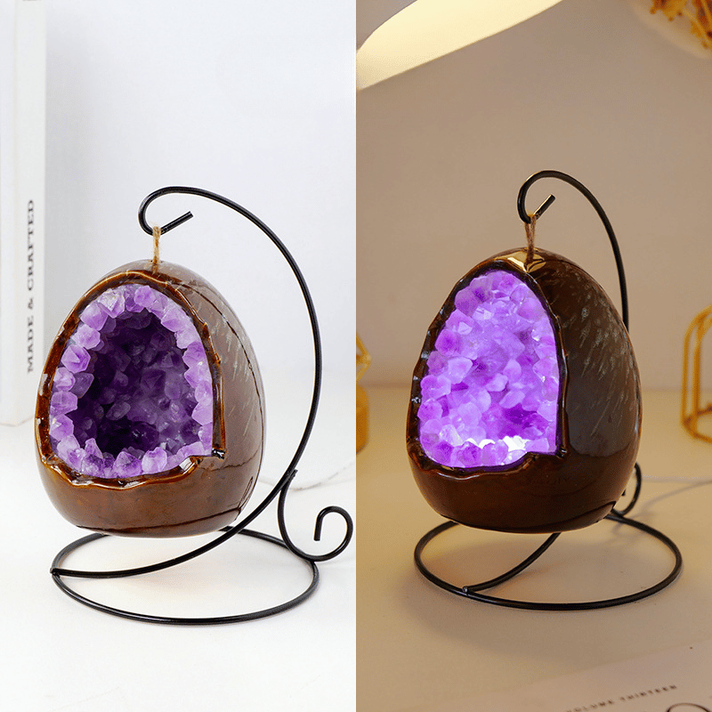 Amethyst Dinosaur Egg Lamp