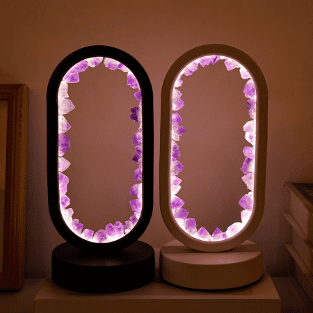 Amethyst Table Lamp Cluster Style