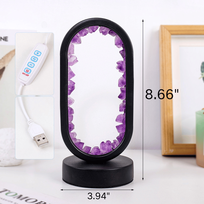 Amethyst Table Lamp Polished Dome Style