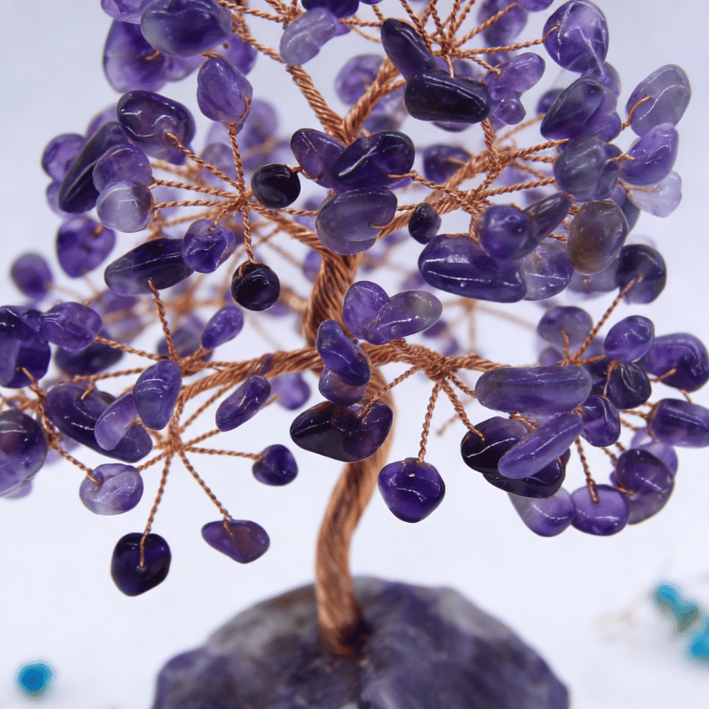 Amethyst crystal bonsai for home and office decoration