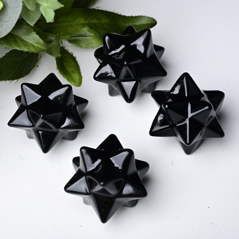 Black obsidian Merkaba sacred geometry