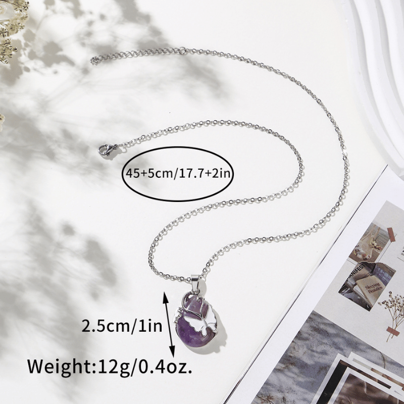 Butterfly Crystal Pendant Necklace Chain Length