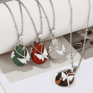 Butterfly Crystal Pendant Necklace_style