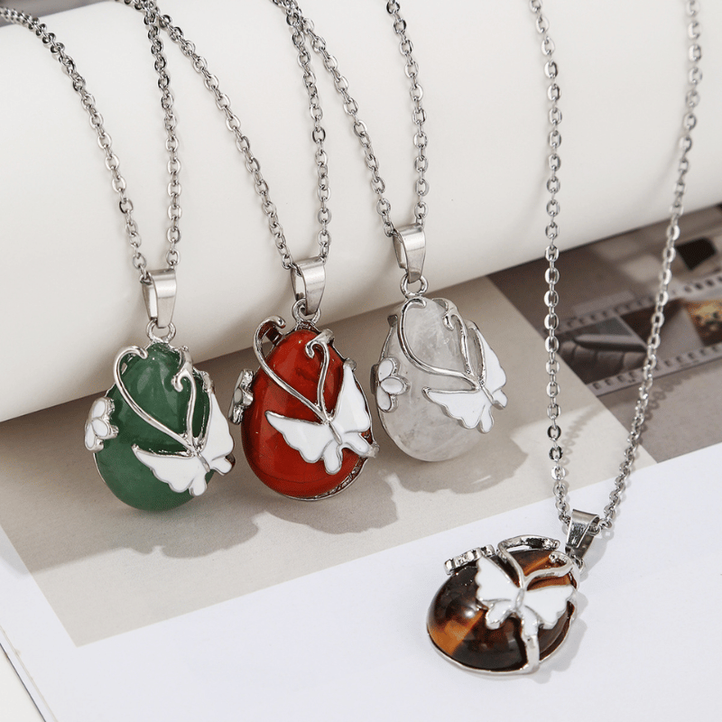 Butterfly Crystal Pendant Necklace_style