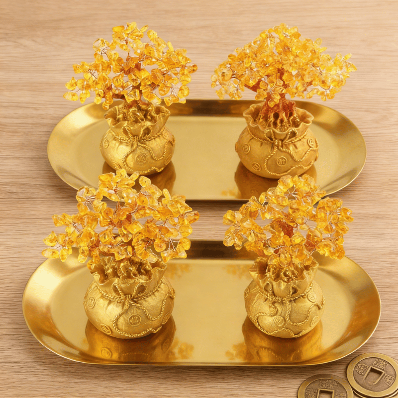 Citrine crystal money tree for home and office