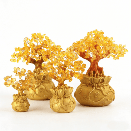 Citrine money tree crystal decor