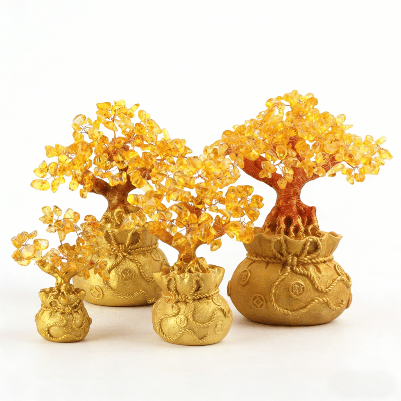 Citrine money tree crystal decor