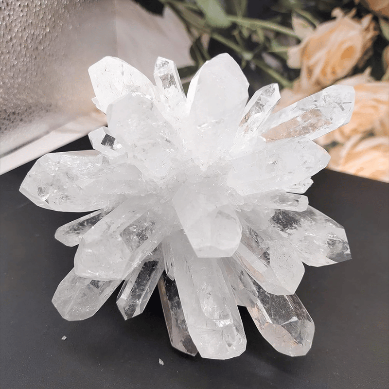 Clear Quartz Crystal Cluster_color