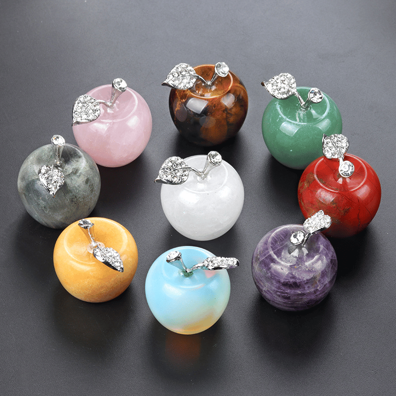 Crystal Apple Paperweight_size