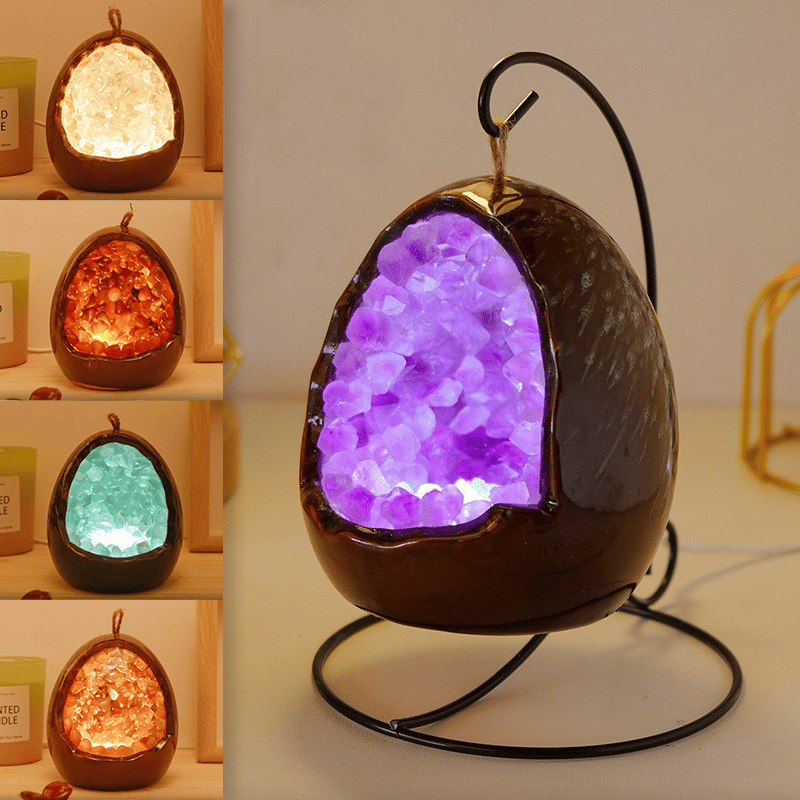 Crystal Geode Lamp Dinosaur Egg