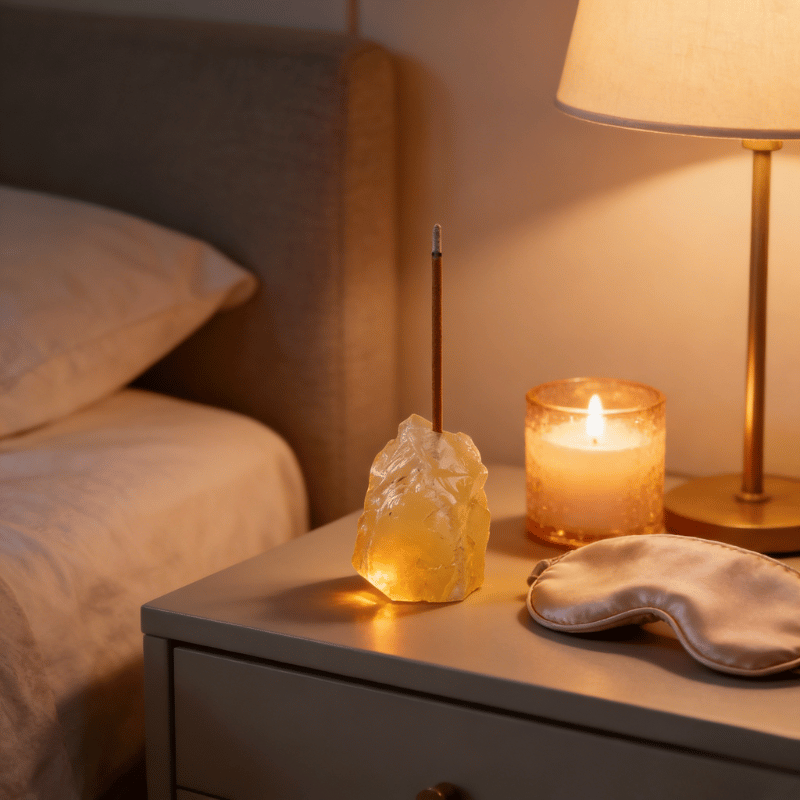 Crystal incense holder for meditation and home decor