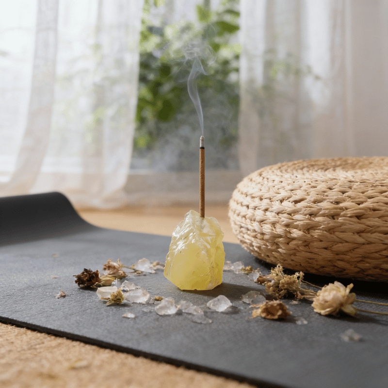 Crystal incense stick holder minimalist home accent