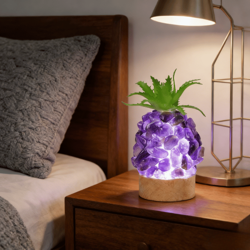 Crystal pineapple table lamp for home decor