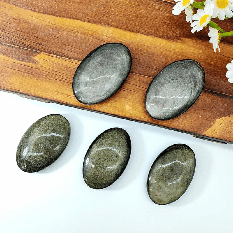 Gold Obsidian Worry Stone_size