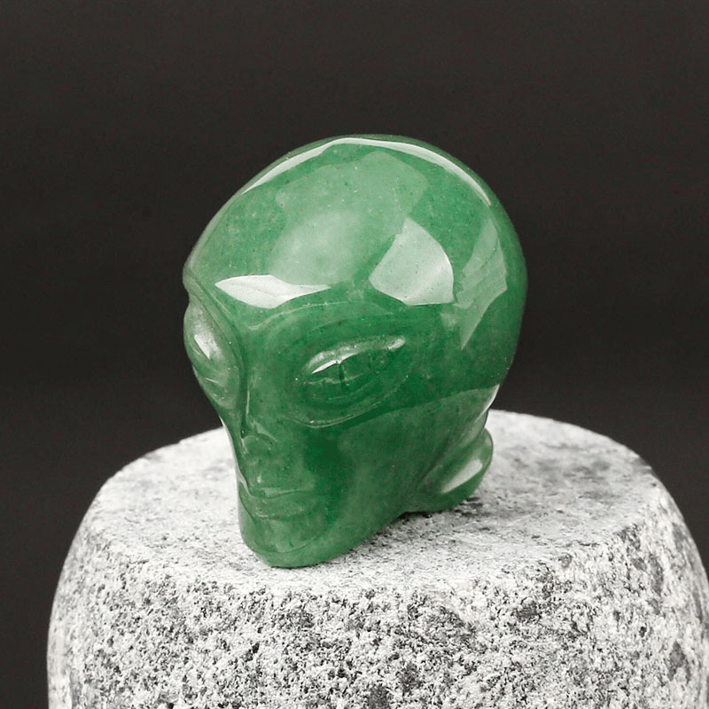 Green Aventurine Alien Skull