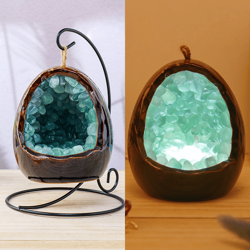 Green Fluorite Dinosaur Egg Lamp