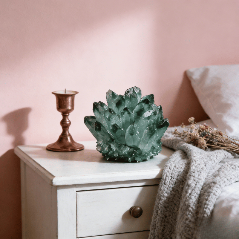 Green quartz crystal cluster stone