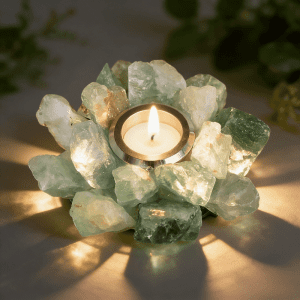 Hand Polished Fluorite Candle Holder Tealight Decor