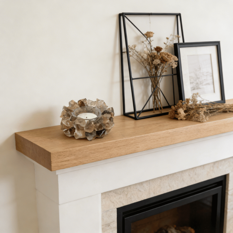 Hand Polished Smoky Quartz Candle Holder Tealight Decor