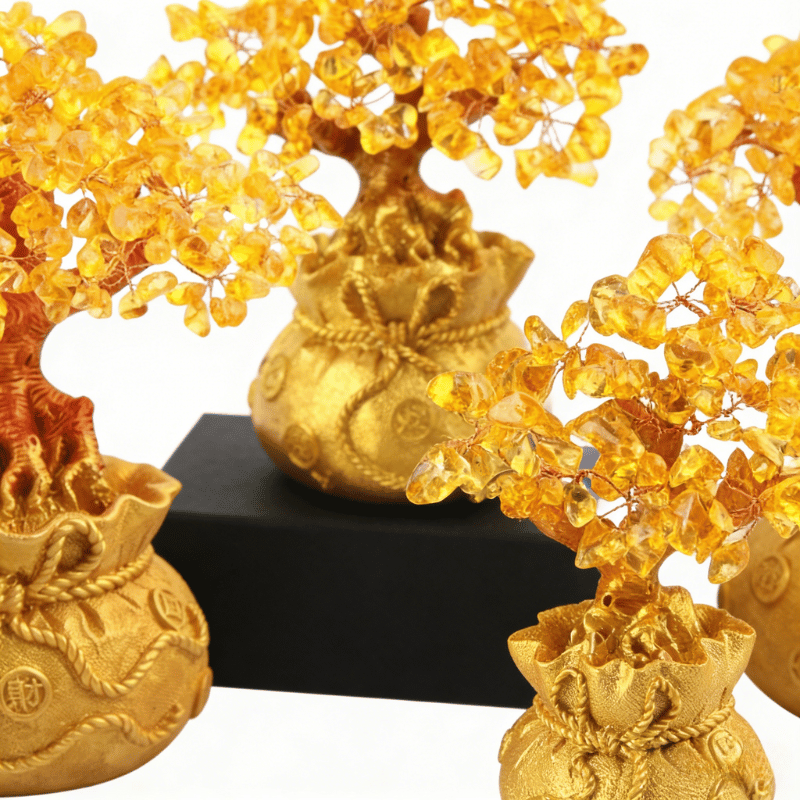 Handcrafted citrine money tree tabletop decor