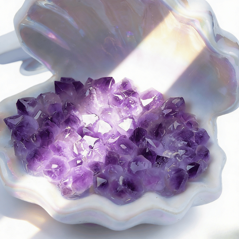 Handcrafted seashell crystal table lamp for home decor