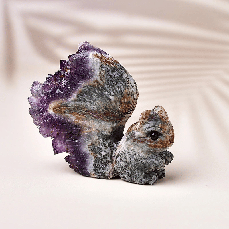 Miniature Crystal Squirrel Figurines_size
