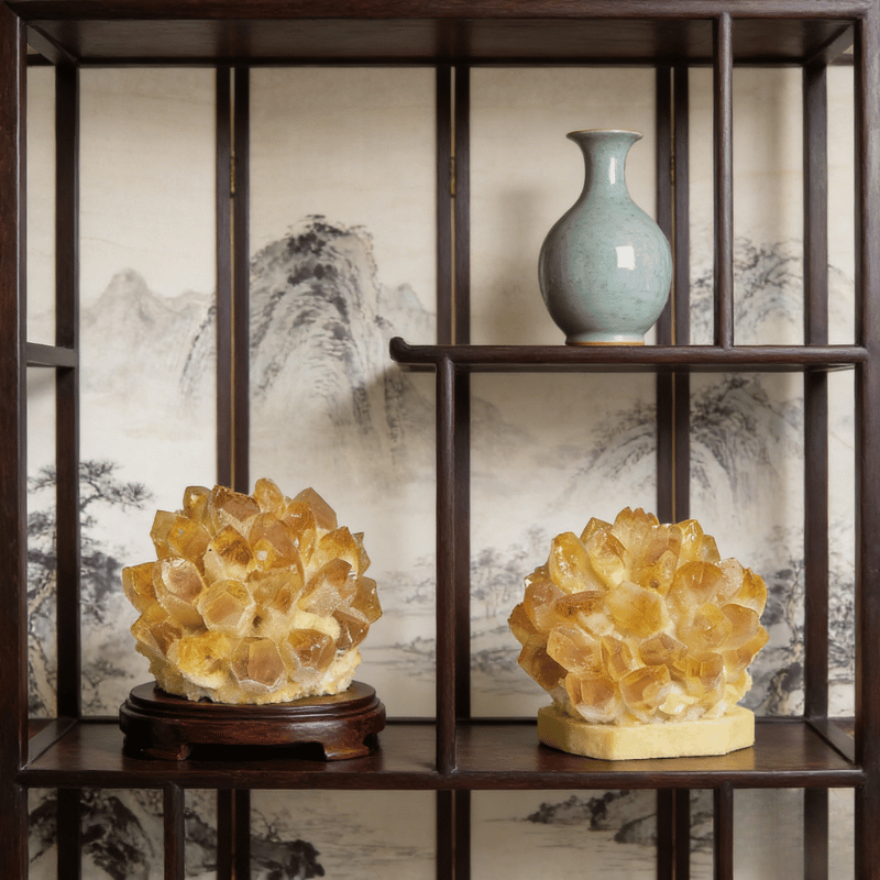 Natural Raw Citrine Crystal Cluster