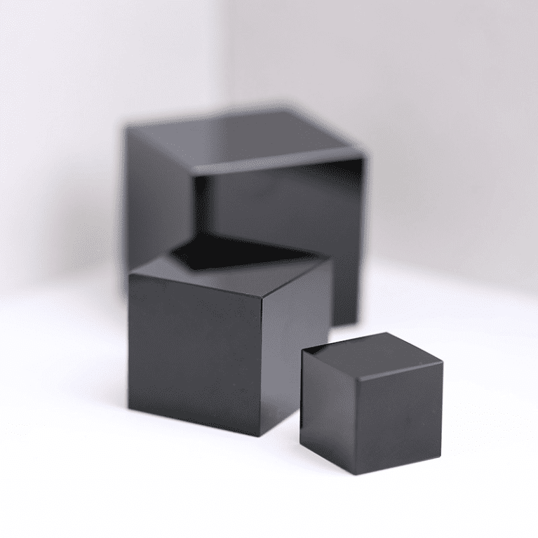 Obsidian Crystal Cube Paperweight_cloro