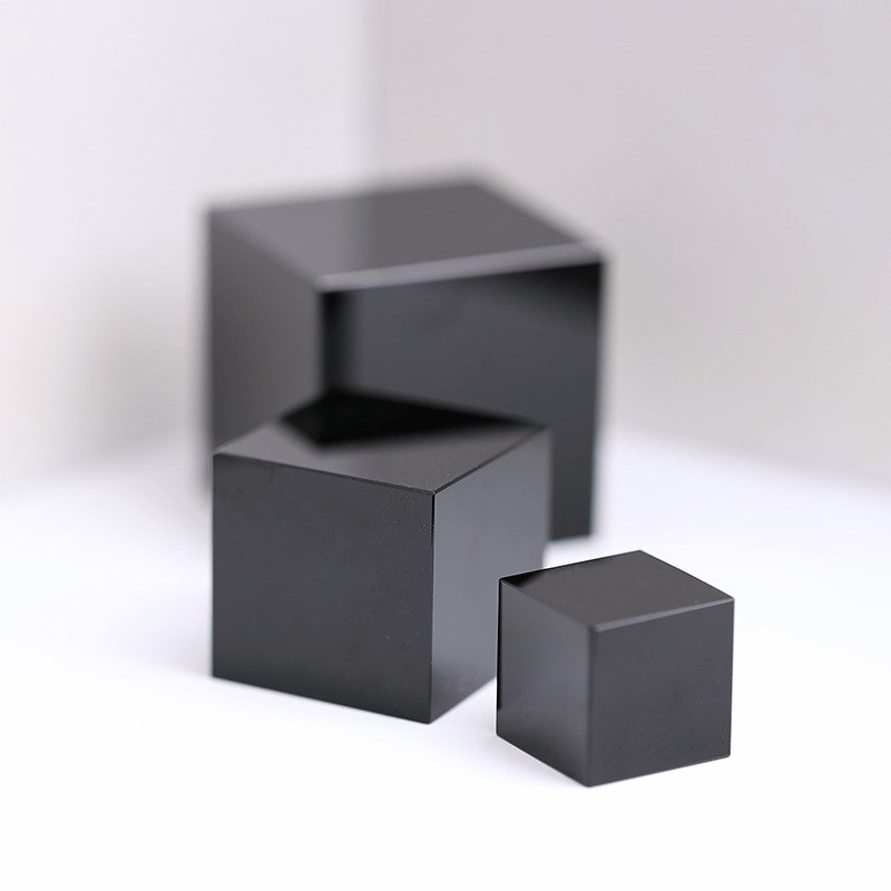 Obsidian Crystal Cube Paperweight_cloro