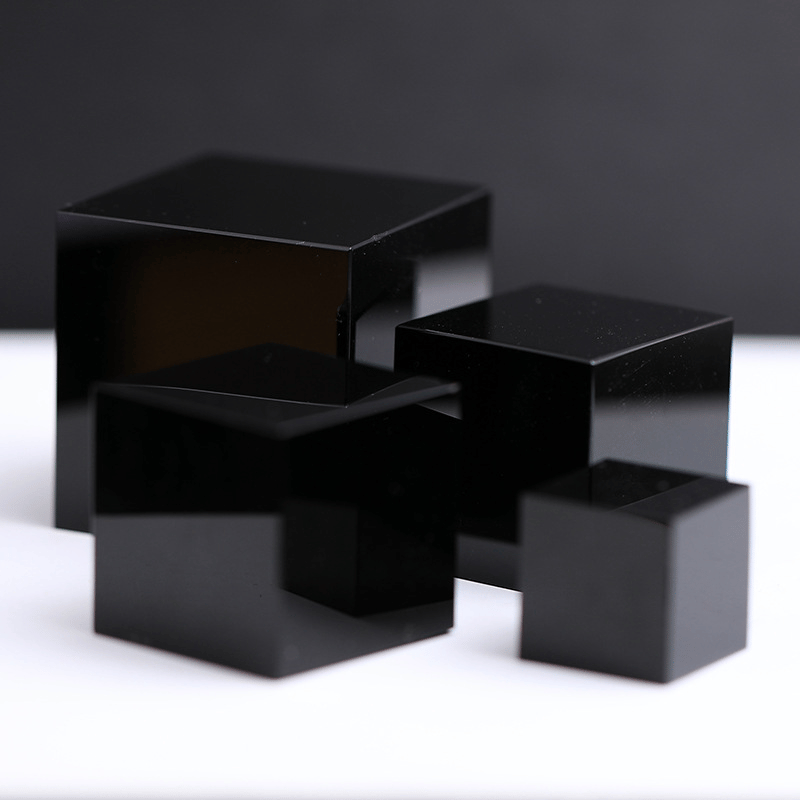 Obsidian Crystal Cube Paperweight_gemstone
