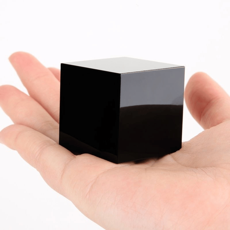Obsidian Crystal Cube Paperweight_size