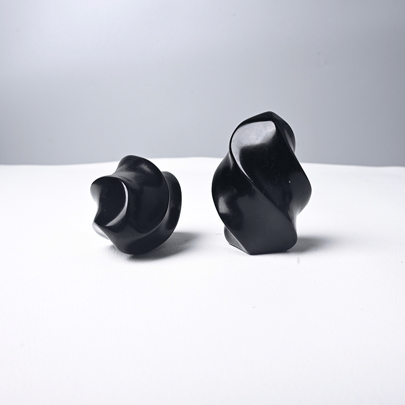 Obsidian crystal torch decor