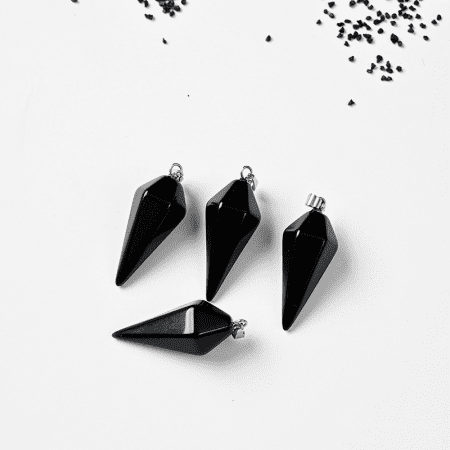 Obsidian pendulum necklace