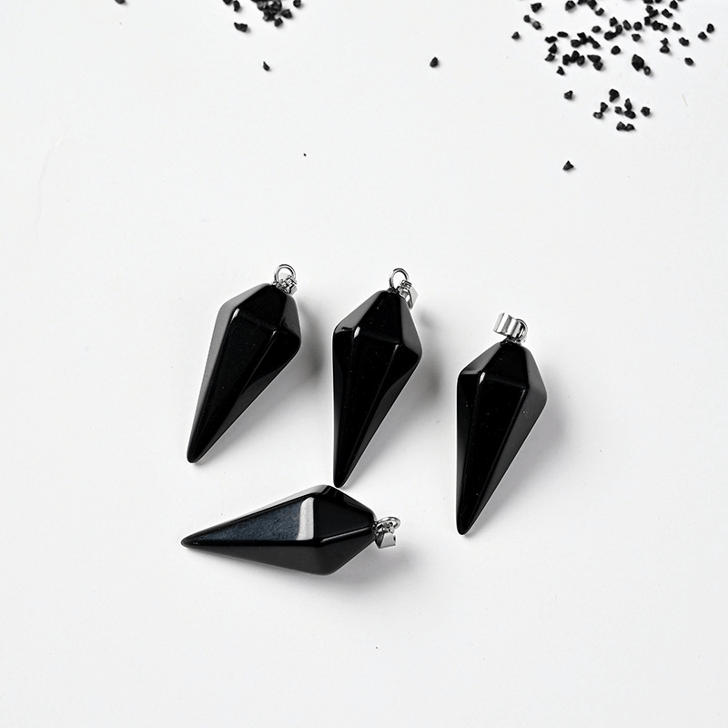 Obsidian pendulum necklace