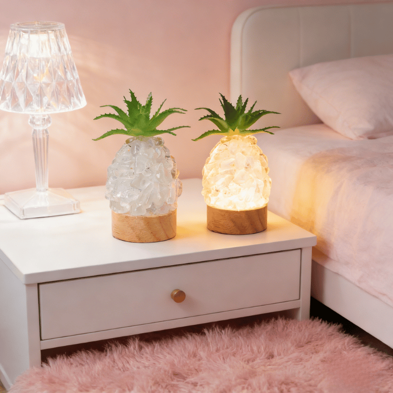 Pineapple crystal lamp warm lighting home accent