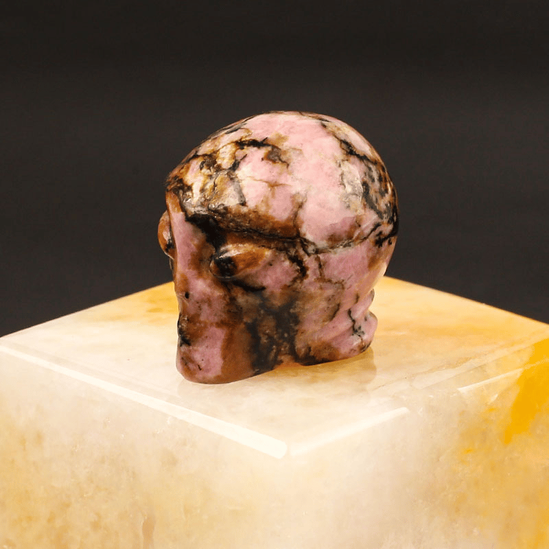 Rhodochrosite Alien Skull